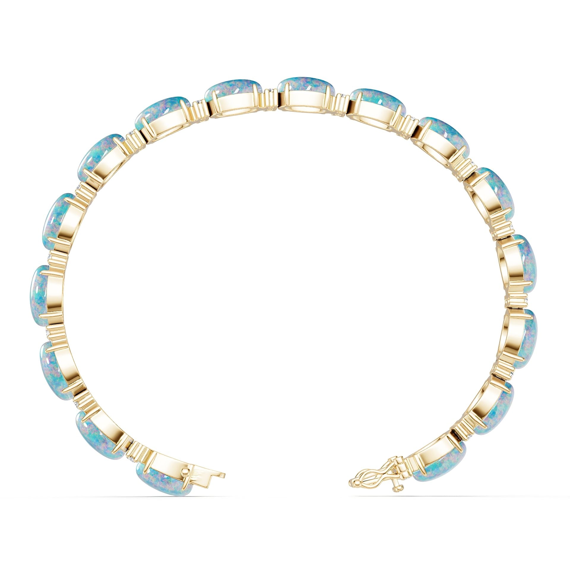 14K Gold Semi Mount Bracelet Setting Round Ro 10x8mm Diamond Accent Syz Jewelry