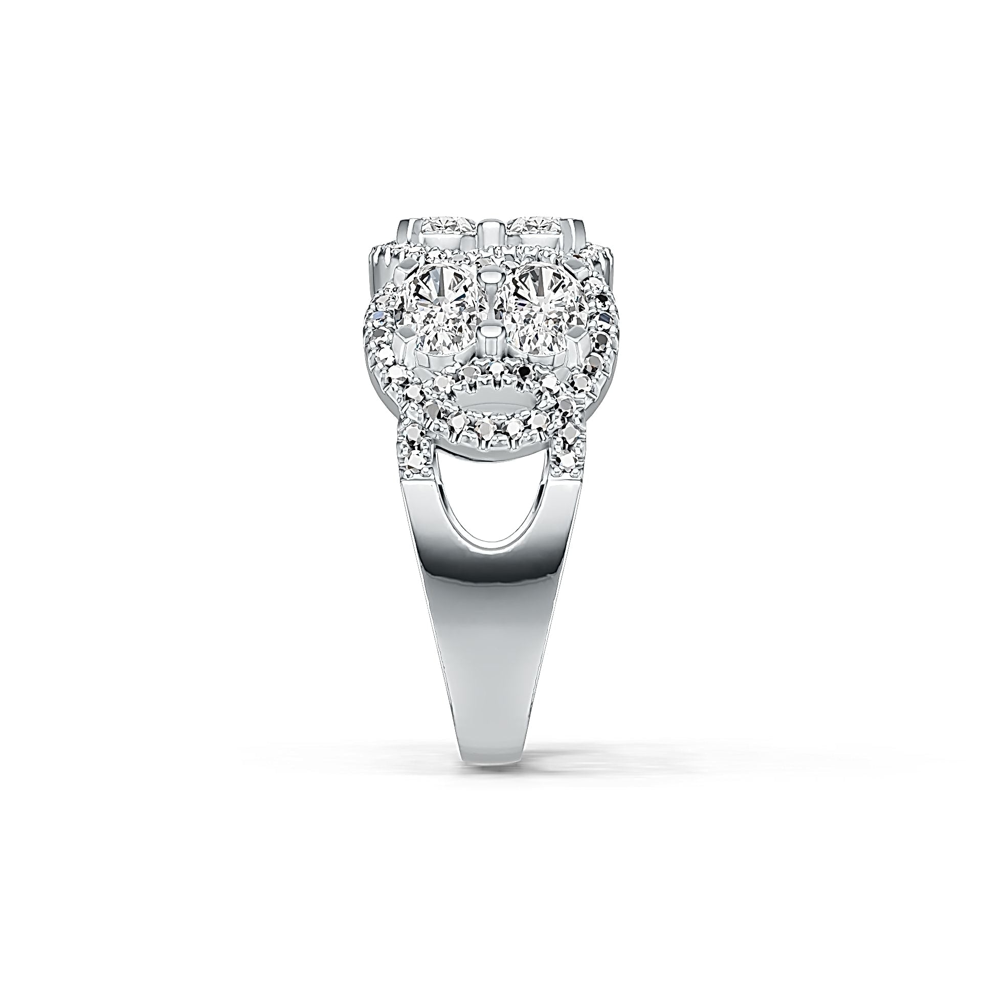 Platinum Semi Mount Ring Setting Oval OV 6X4mm Diamond Accent DHJ