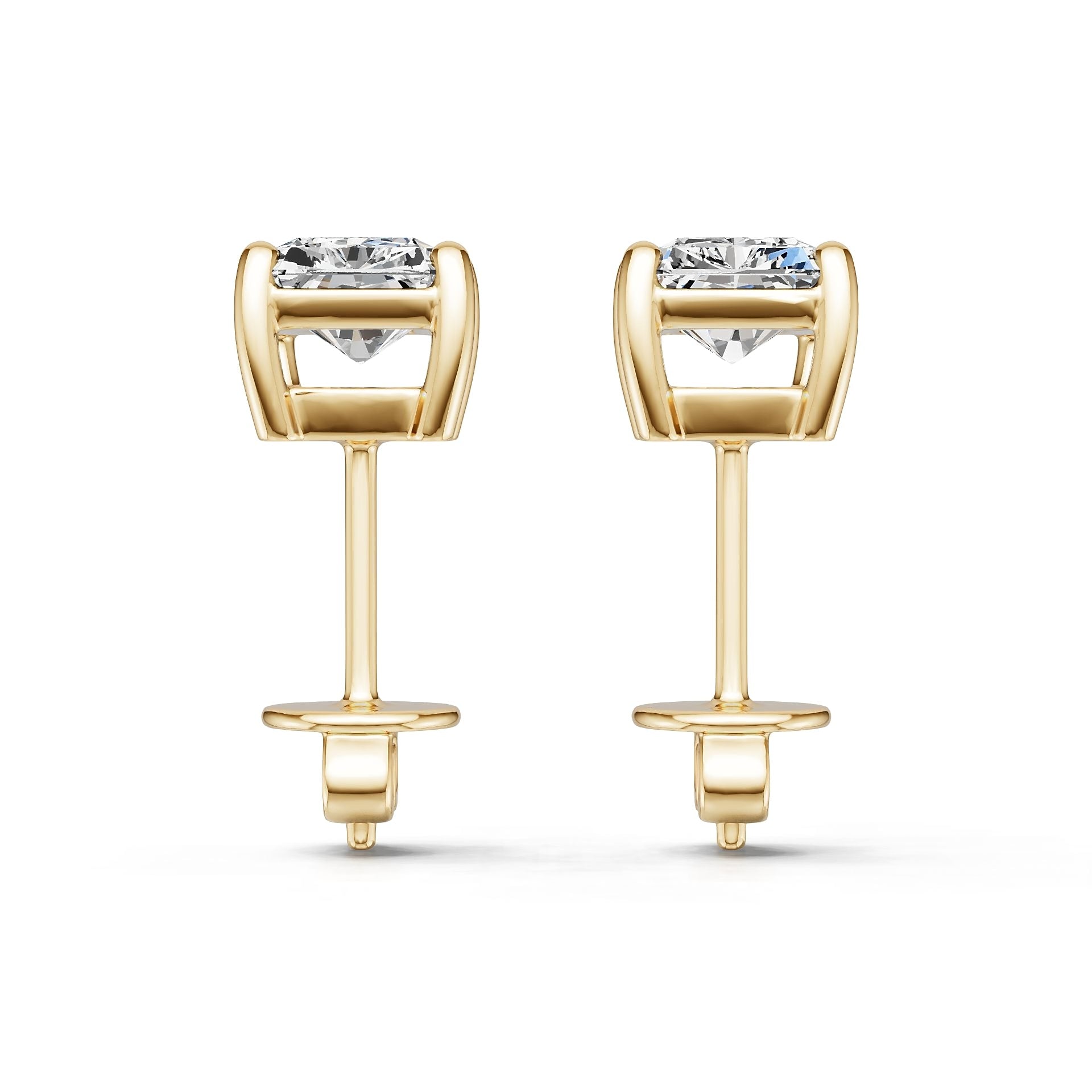 14K Gold Semi Mount Earrings Setting Emerald Em 6x4mm Diamond Accent Syz Jewelry