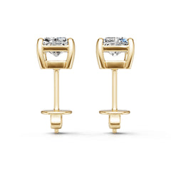 14K Gold Semi Mount Earrings Setting Emerald Em 6x4mm Diamond Accent Syz Jewelry