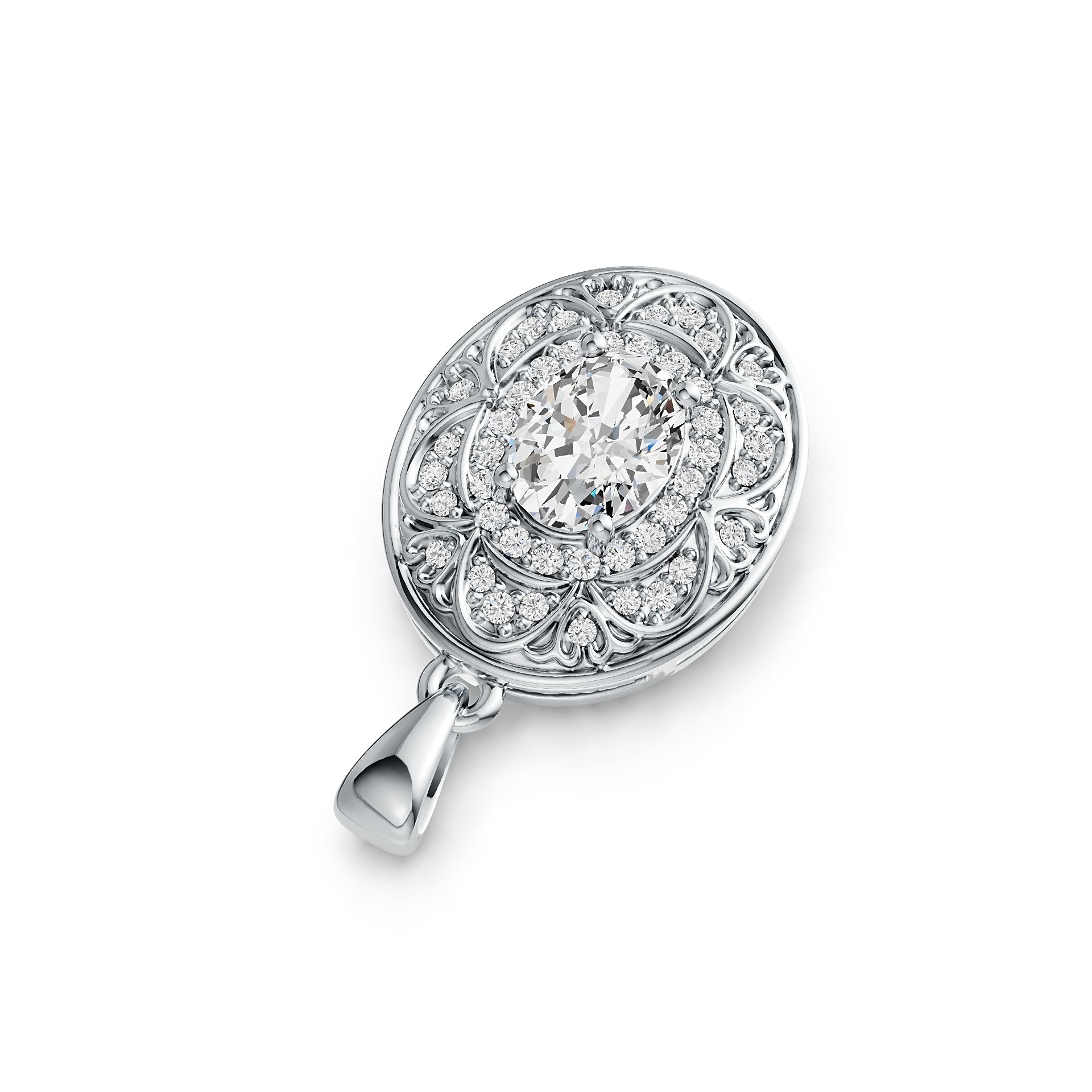 Sterling Silver Semi Mount Pendant Setting Oval OV 8X6mm DHJ