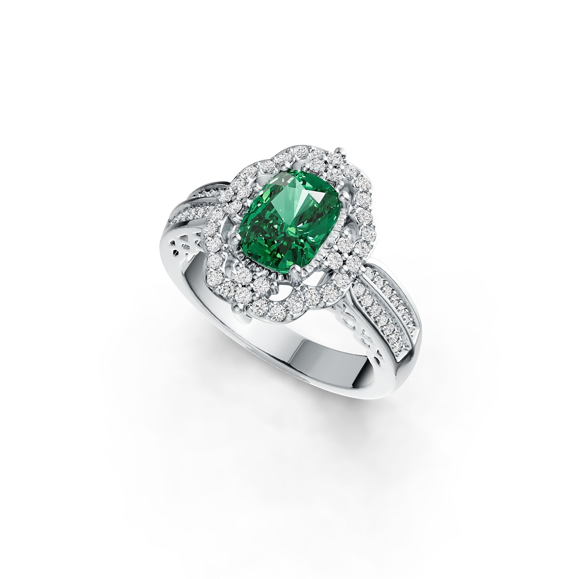 Sterling Silver Semi Mount Ring Setting Cushion CU 8X6mm DHJ