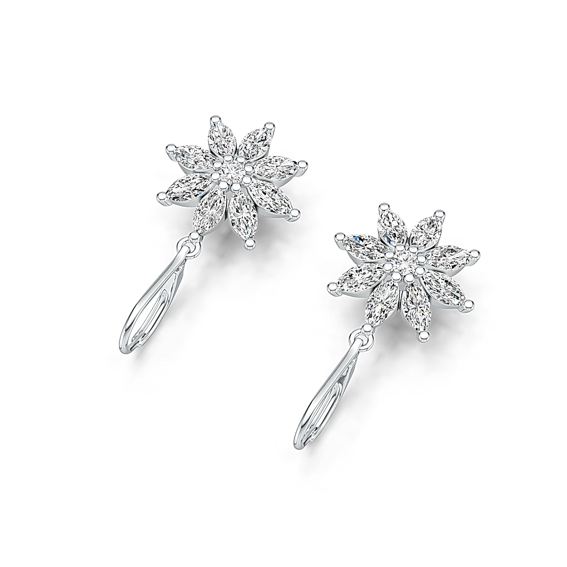 Sterling Silver Semi Mount Earrings Setting Marquise MQ 6X3mm DHJ