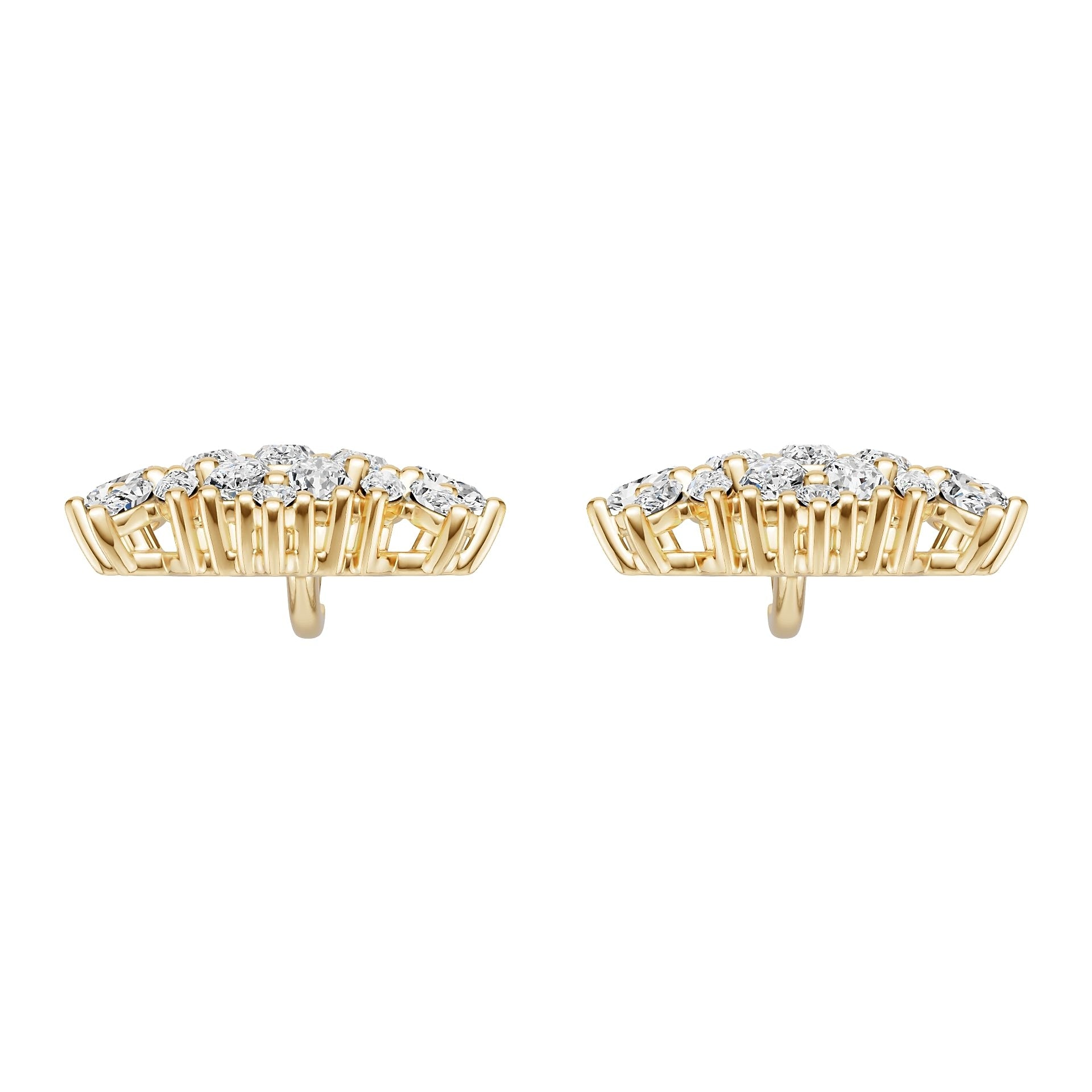 18K Gold Semi Mount Earrings Setting Round Ro 5x3mm Diamond Accent Syz Jewelry