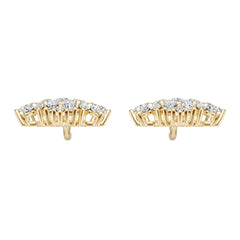 18K Gold Semi Mount Earrings Setting Round Ro 5x3mm Diamond Accent Syz Jewelry