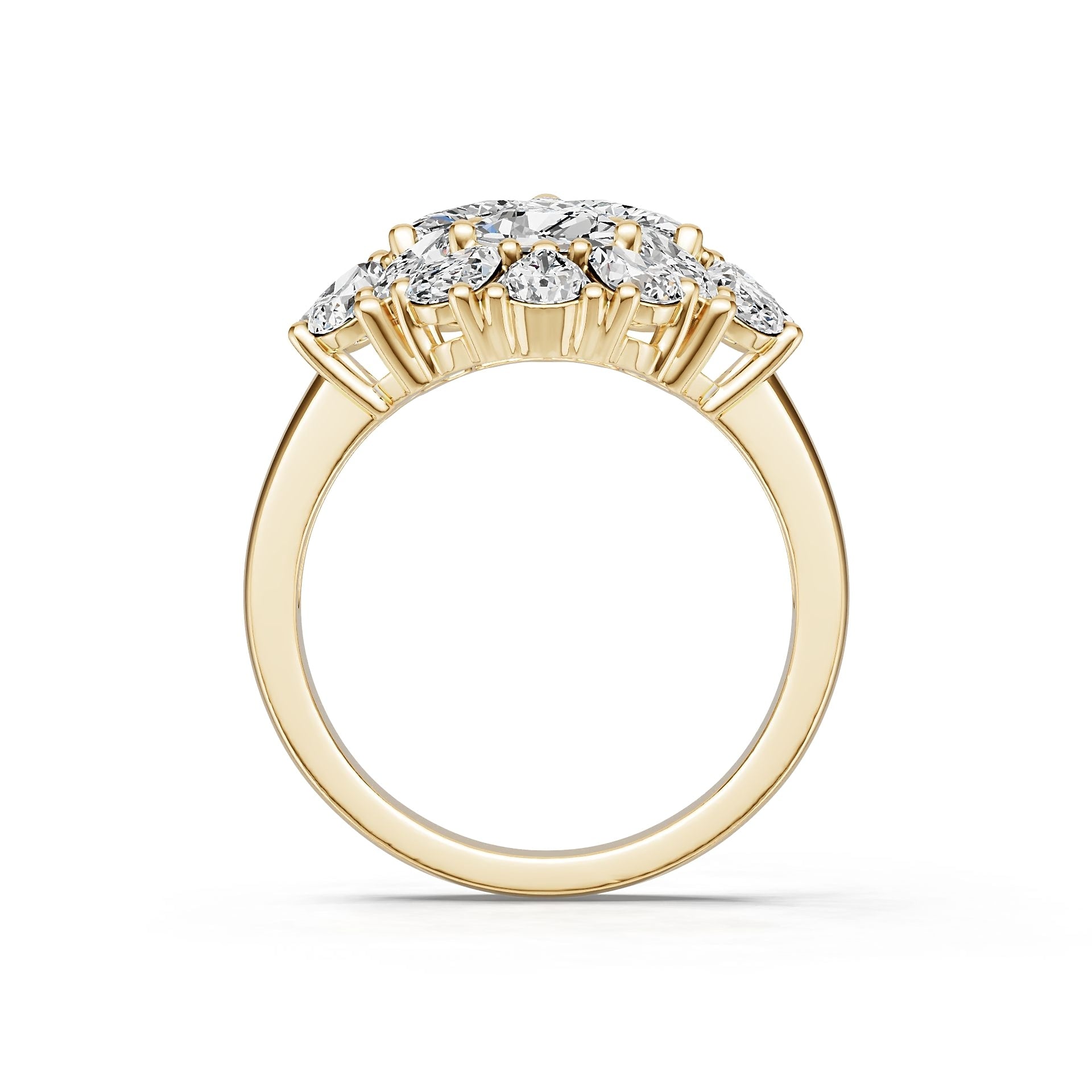10K Gold Semi Mount Ring Setting Trillion Tr 5x5mm Moissanite Accent Syz Jewelry