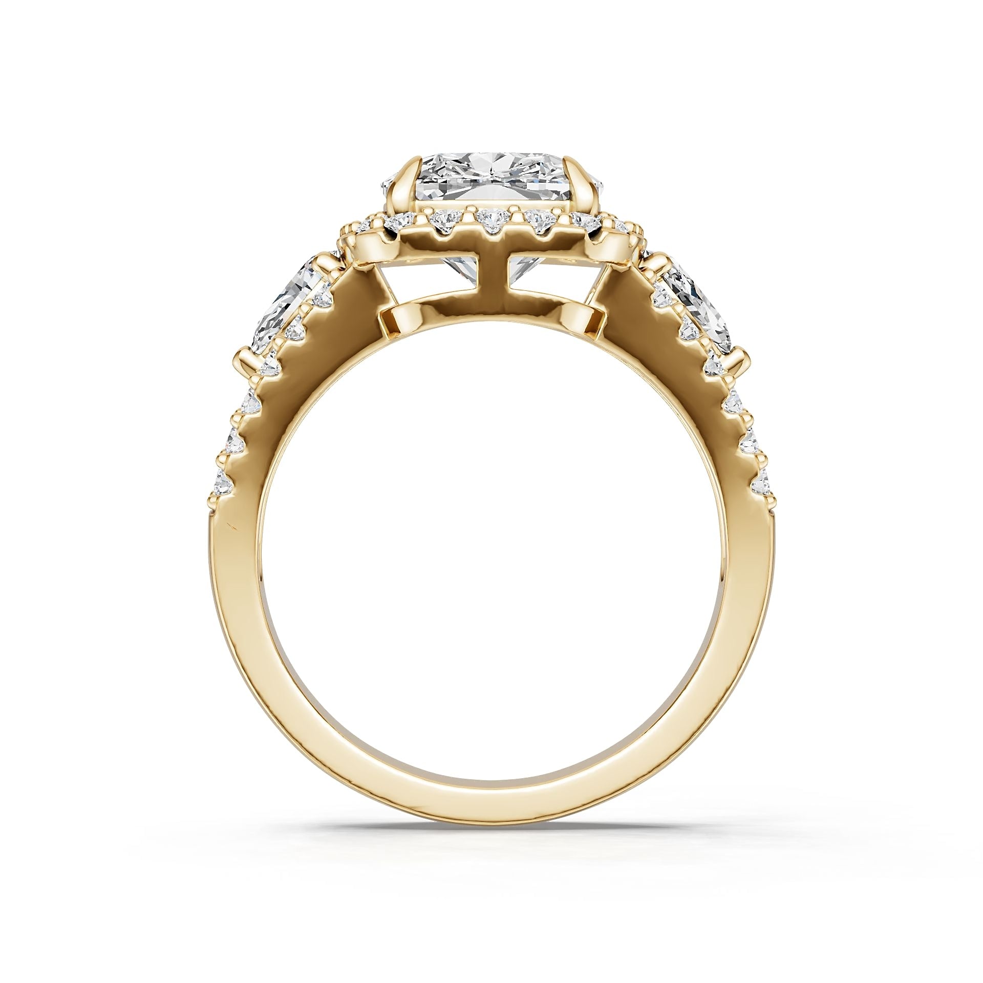 Platinum Semi Mount Ring Setting Cushion Cu 5x8mm Diamond Accent Syz Jewelry