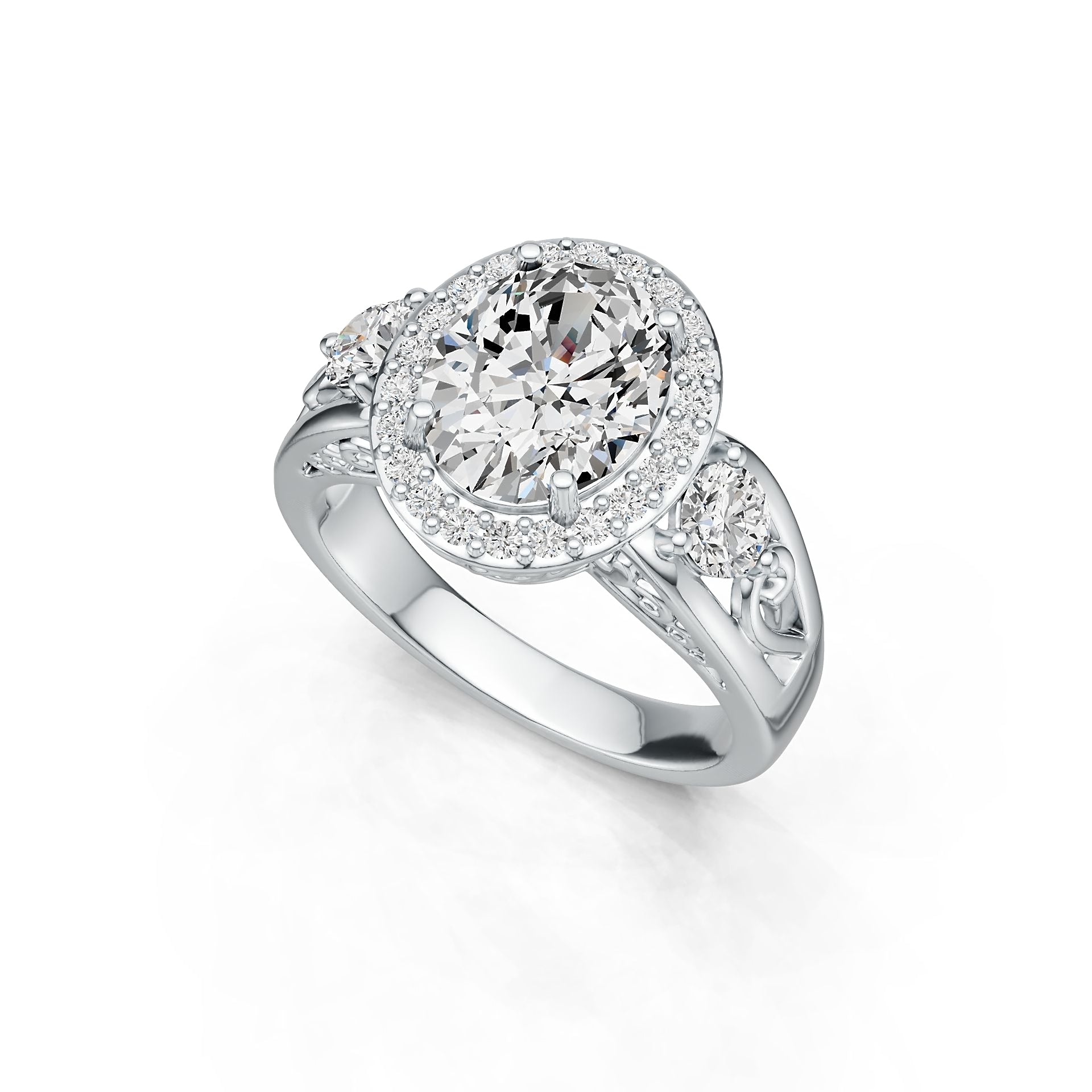 Sterling Silver Semi Mount Ring Setting Oval OV 10X8mm DHJ