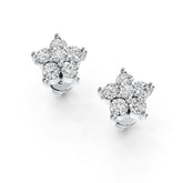 Sterling Silver Earrings with White Topaz or Moissanite Star Theme DHJ