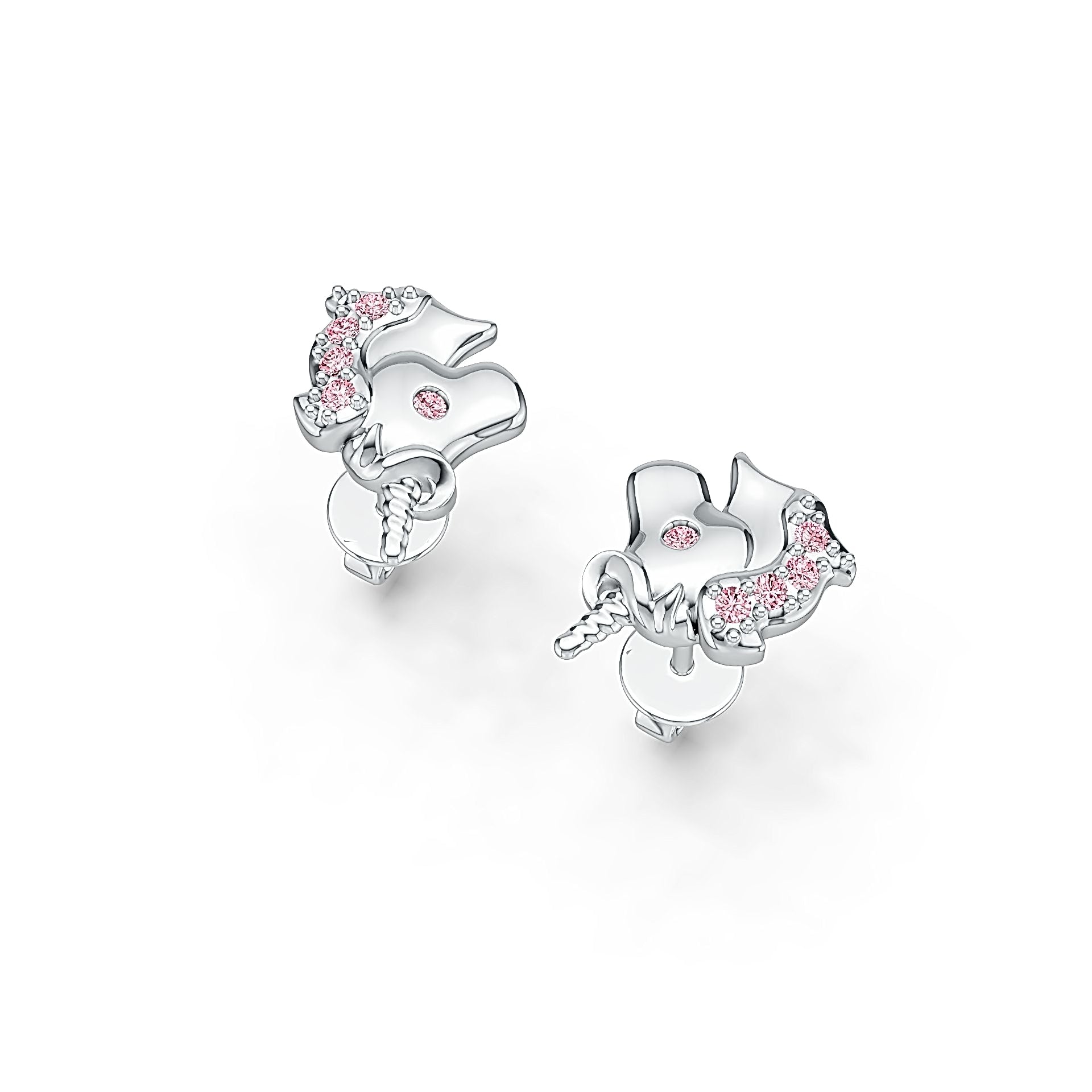 10K Gold Stud Earrings Unicorn Theme with or Moissanite Moissanite Accent DHJ