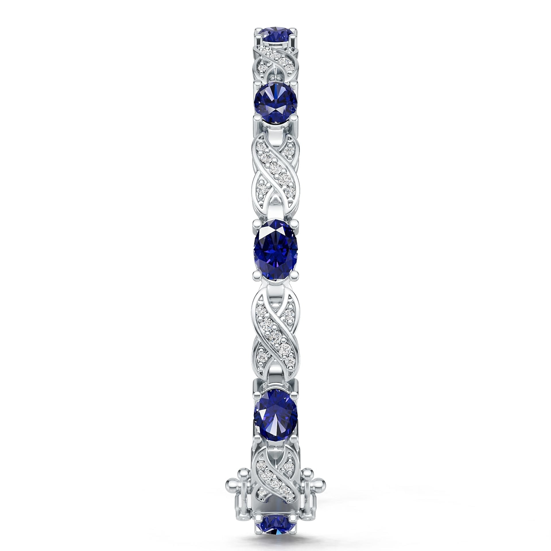 Platinum Semi Mount Bracelet Setting Oval OV 7x5mm Diamond Accent DHJ