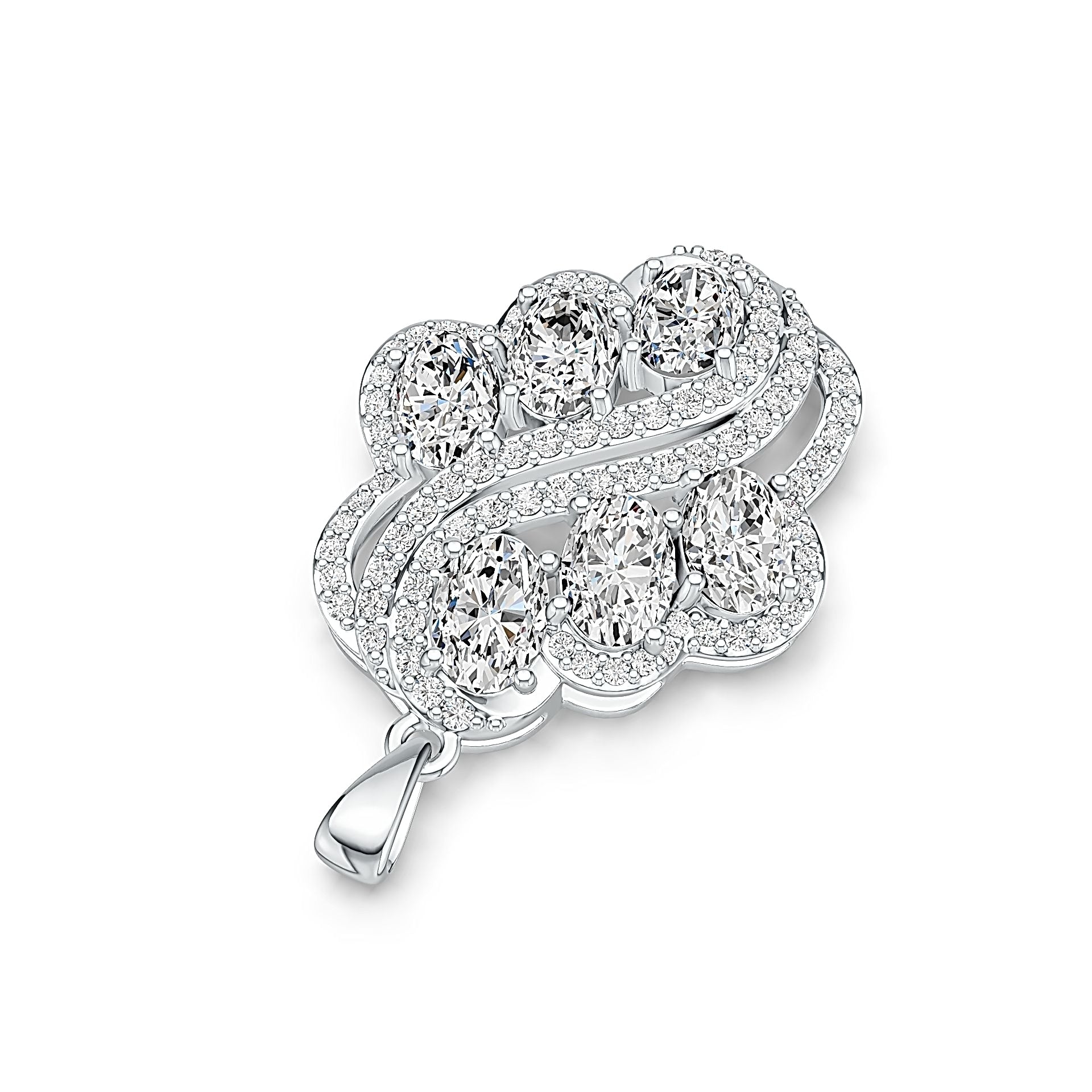 Sterling Silver Semi Mount Pendant Setting Oval OV 7X5mm with White Topaz DHJ