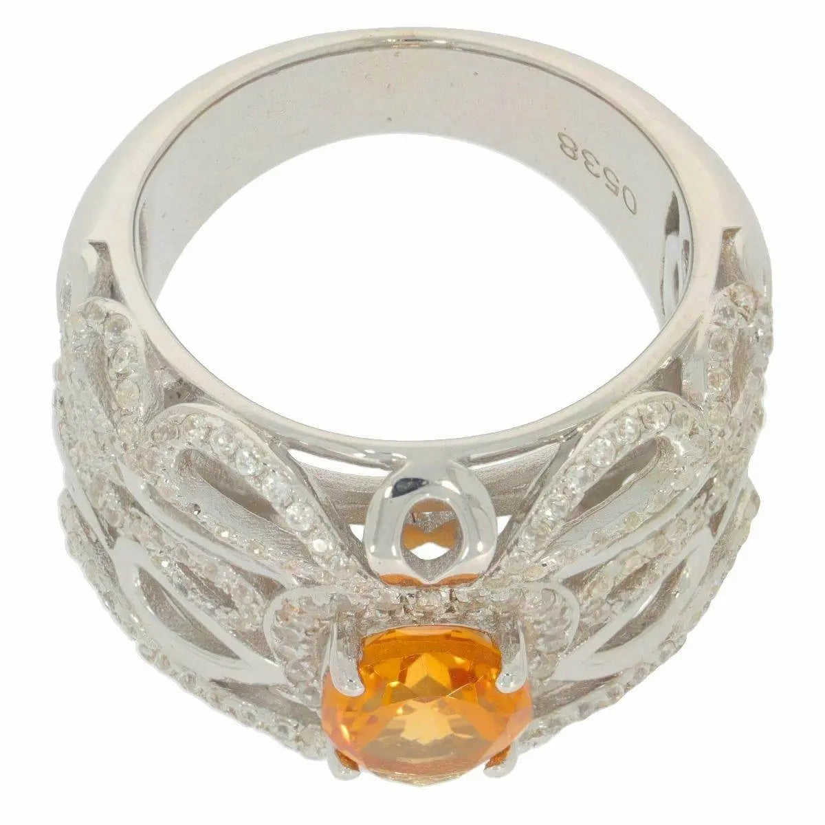 18K Gold Semi Mount Ring Setting OV 9x7mm Dome Ring White Topaz Diamond Accent DHJ