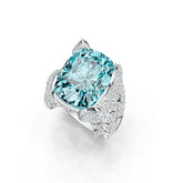 Sterling Silver Semi Mount Ring Setting Cushion CU 16X12mm Serpentine DHJ