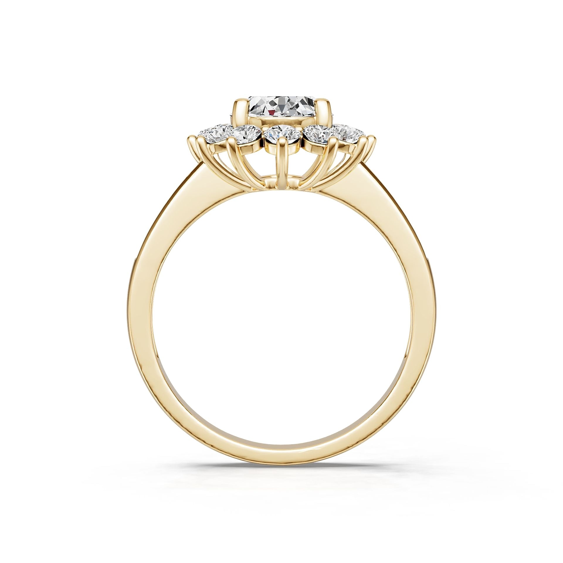 18K Gold Semi Mount Ring Setting Oval Ov 5x7mm Diamond Accent Syz Jewelry