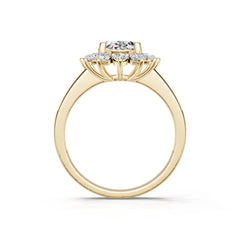 18K Gold Semi Mount Ring Setting Oval Ov 5x7mm Diamond Accent Syz Jewelry