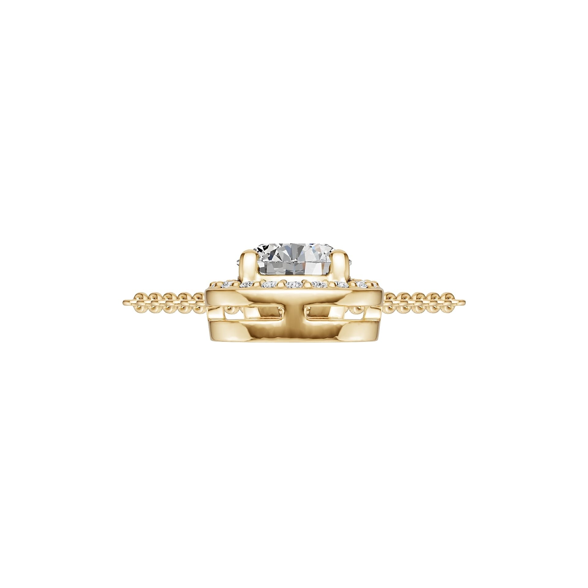 14K Gold Semi Mount Pendant Setting Round Ro 5x5mm Diamond Accent Syz Jewelry