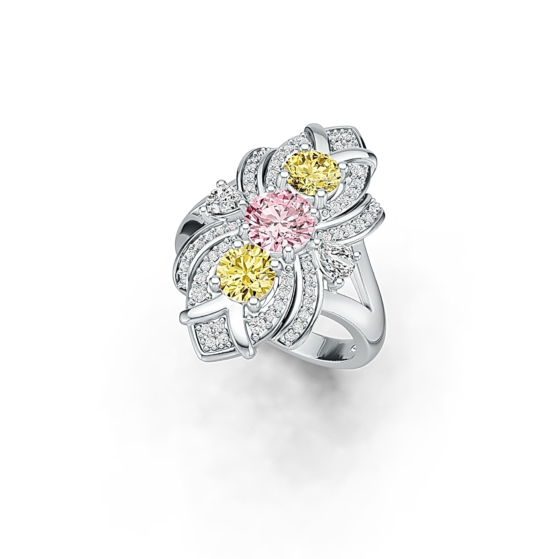 Sterling Silver Semi Mount Ring Setting Round RD 6x6mm RD 5x5mm PE 4x3mm DHJ