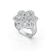 Sterling Silver Semi Mount Ring Setting Round RD 6x6mm Flower Theme DHJ