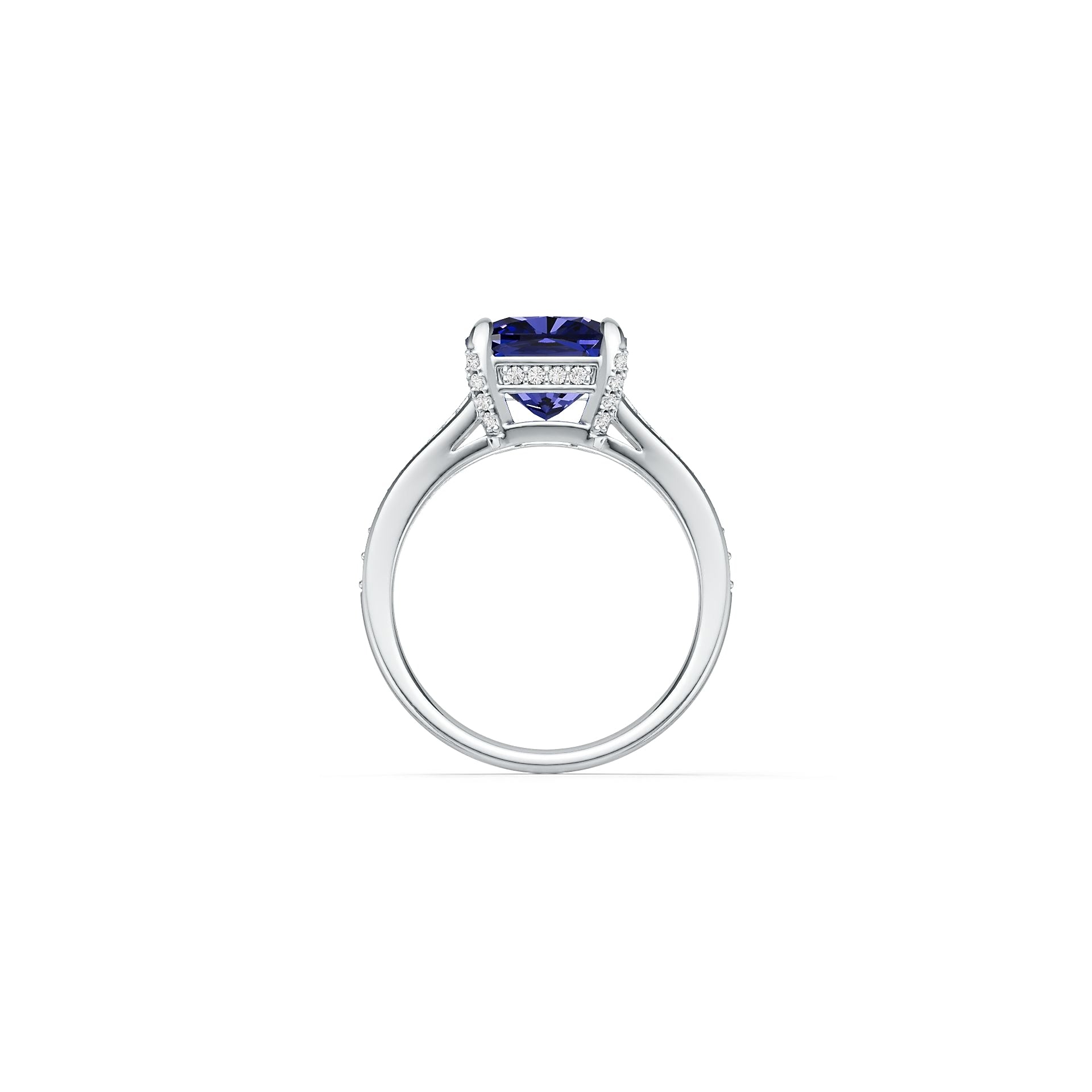 Sterling Silver Semi Mount Ring Setting Cushion Cu 9x9mm Syzjewelry