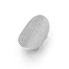 Sterling Silver Pave Set Cocktail Ring with White Topaz or Moissanite - Syzjewelry