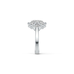 18K Gold Semi Mount Ring Setting Oval OV 4X3mm with White Topaz Diamond Accent DHJ