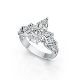 Sterling Silver Semi Mount Ring Setting Pear PE 9X6mm RD 6X6mm DHJ