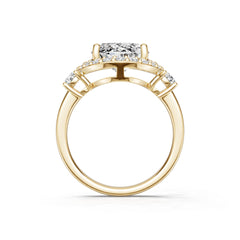 10K Gold Semi Mount Ring Setting Oval Ov 5x9mm Moissanite Accent Syz Jewelry