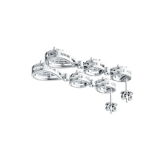 Sterling Silver Semi Mount Earrings Setting Pear PE 7X5mm CU 4X4mm OV 4X3mm DHJ