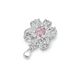 Platinum Semi Mount Pendant Setting Oval OV 8X6mm OV 7X5mm Diamond Accent DHJ
