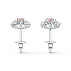 18K Gold Semi Mount Earrings Setting Oval Ov 7x5mm Diamond Accent Syz Jewelry