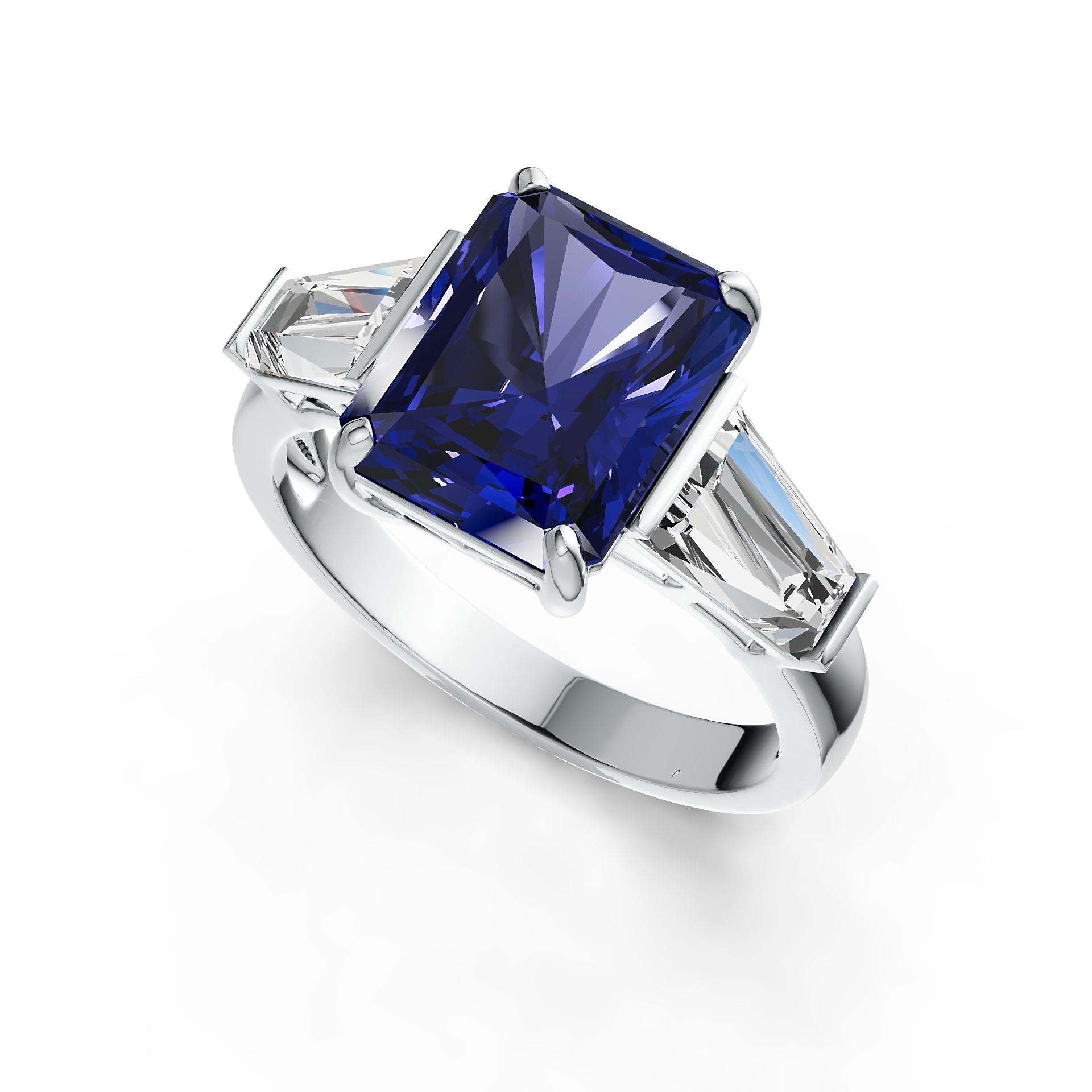 14K Gold Semi Mount Ring Setting Emerald OCT 9.53 x 6.72 x 4.59mm with Natural G+ VS+ diamonds Syzjewelry