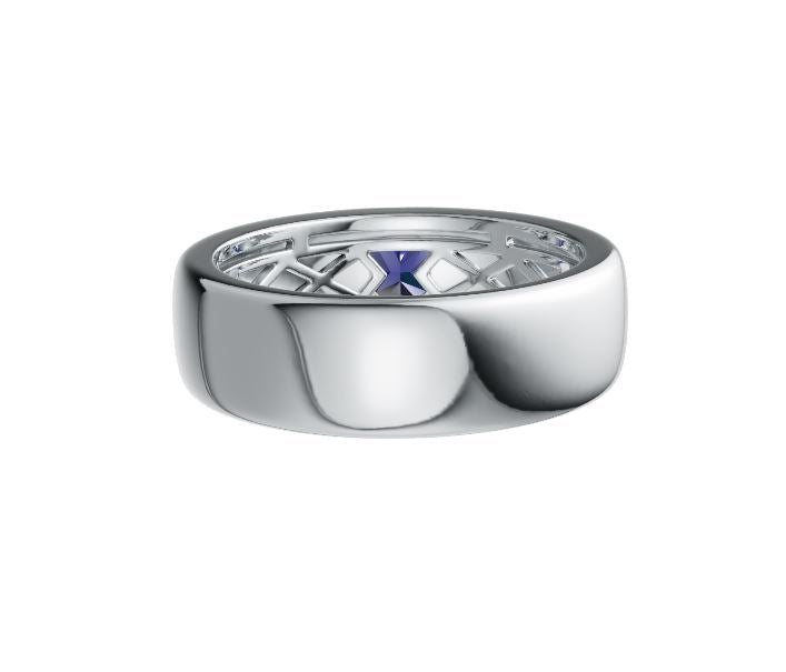 Men's Platinum Semi Mount Ring Setting Princess SQ 4.5X4.5mm Band Ring Flush Bezel DHJ