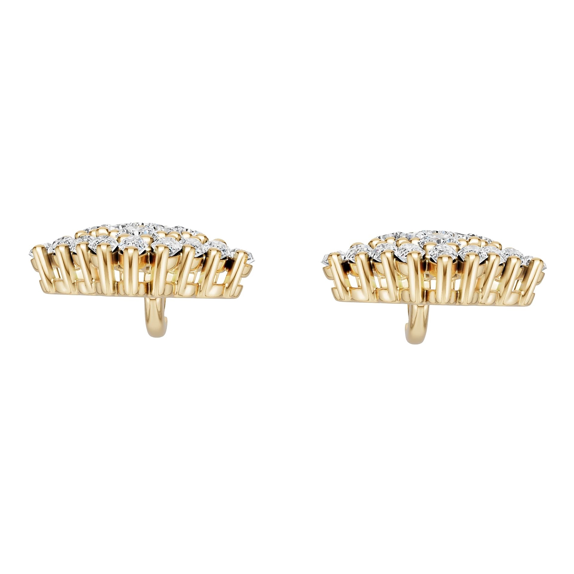 10K Gold Semi Mount Earrings Setting Round Ro 3x3mm Moissanite Accent Syz Jewelry