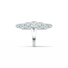 Platinum Semi Mount Ring Setting Round RD 5x5mm PE 4x2mm Diamond Accent DHJ