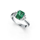 Sterling Silver Semi Mount Ring Setting Emerald OCT 8X6mm DHJ