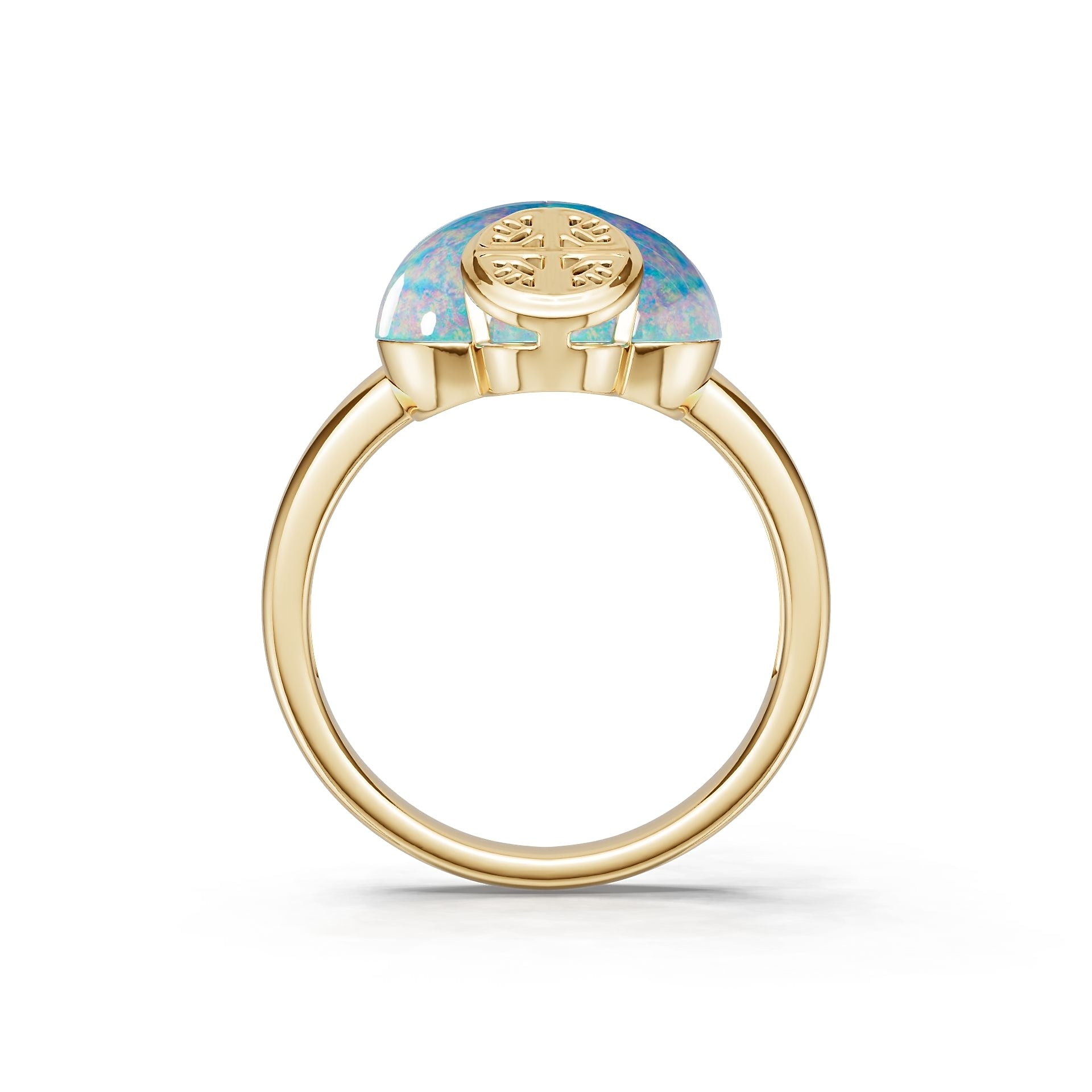 18K Gold Semi Mount Ring Setting Round Ro 14x13mm Syz Jewelry