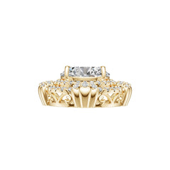10K Gold Semi Mount Pendant Setting Round Ro 6x6mm Moissanite Accent Syz Jewelry