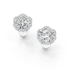 Sterling Silver Semi Mount Earrings Setting Round RD 8x8mm DHJ