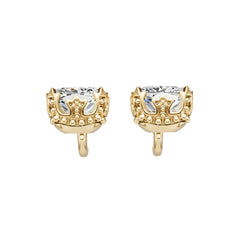 Platinum Semi Mount Earrings Setting Round Ro 8x8mm Syz Jewelry