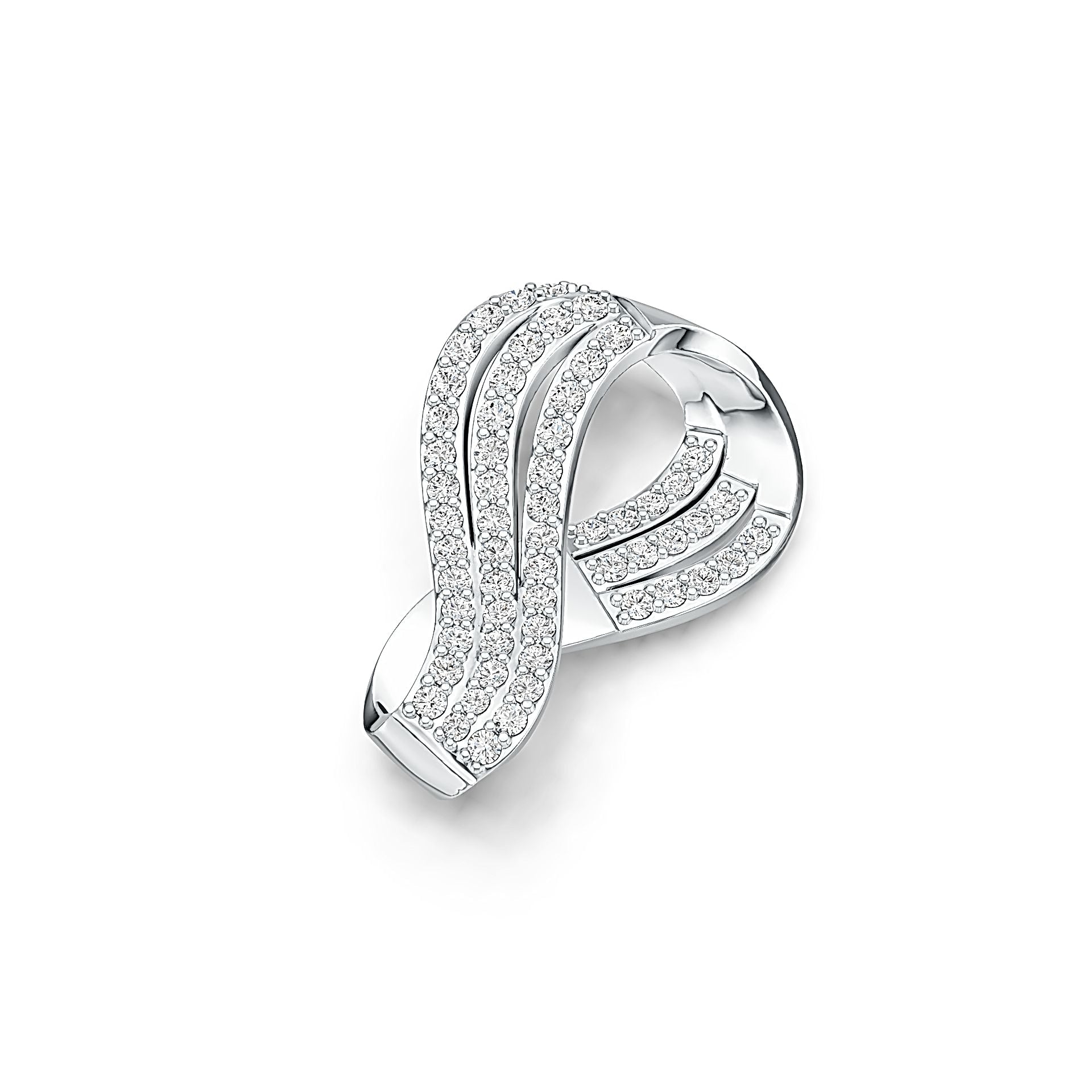 18K Gold Semi Mount Pendant Setting Round RD 1.85mm Diamond Accent DHJ