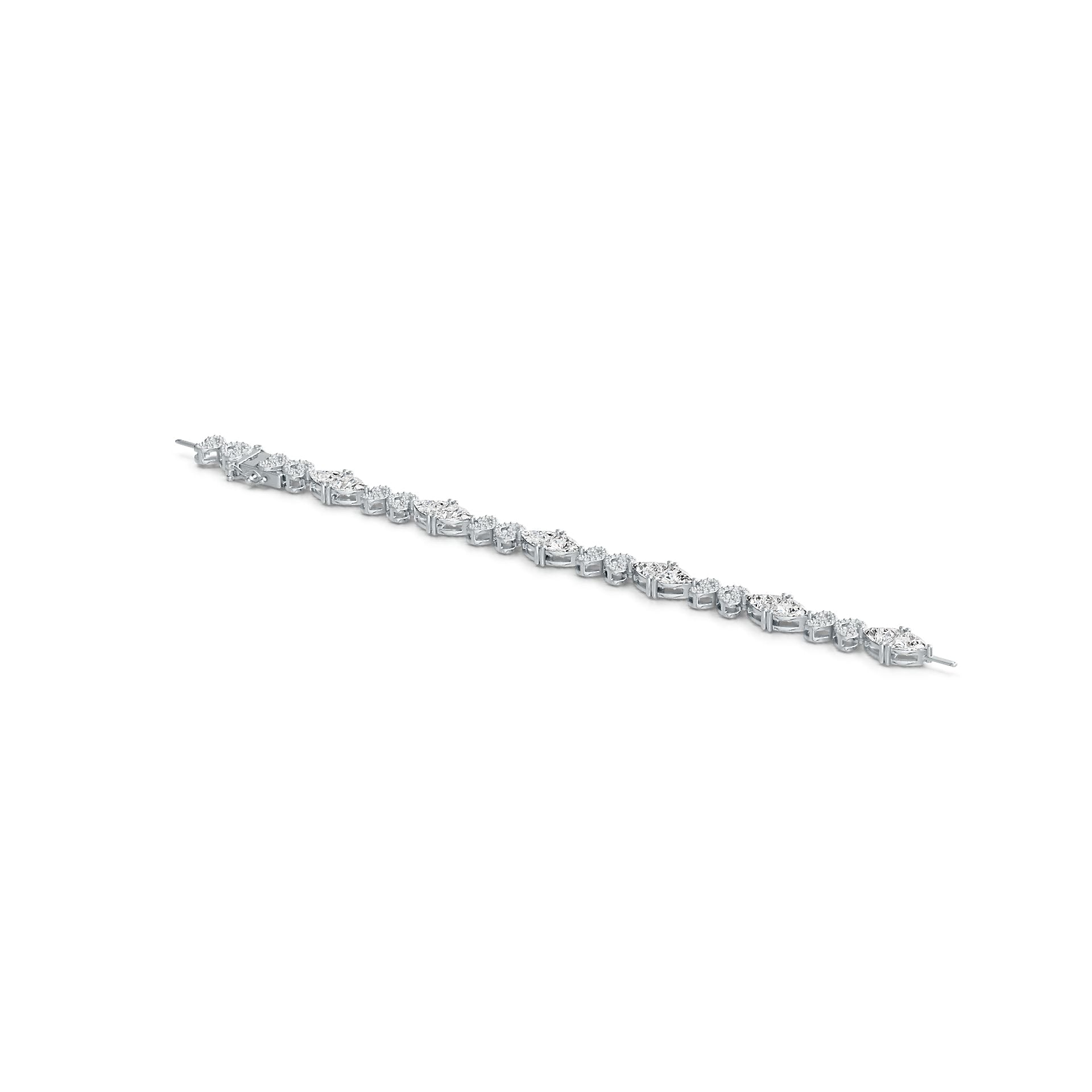 Sterling Silver Semi Mount Bracelet Setting Trillion TR 7X7mm with White Topaz or Moissanite DHJ