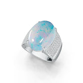 Sterling Silver Semi Mount Ring Setting Oval OV 18X13mm Cabochon