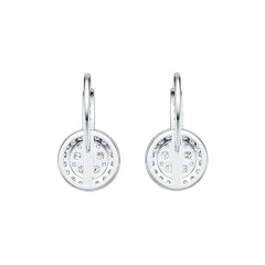 10K Gold Earrings Round Cluster Earring Leverback with White Topaz or Moissanite Moissanite Accent DHJ