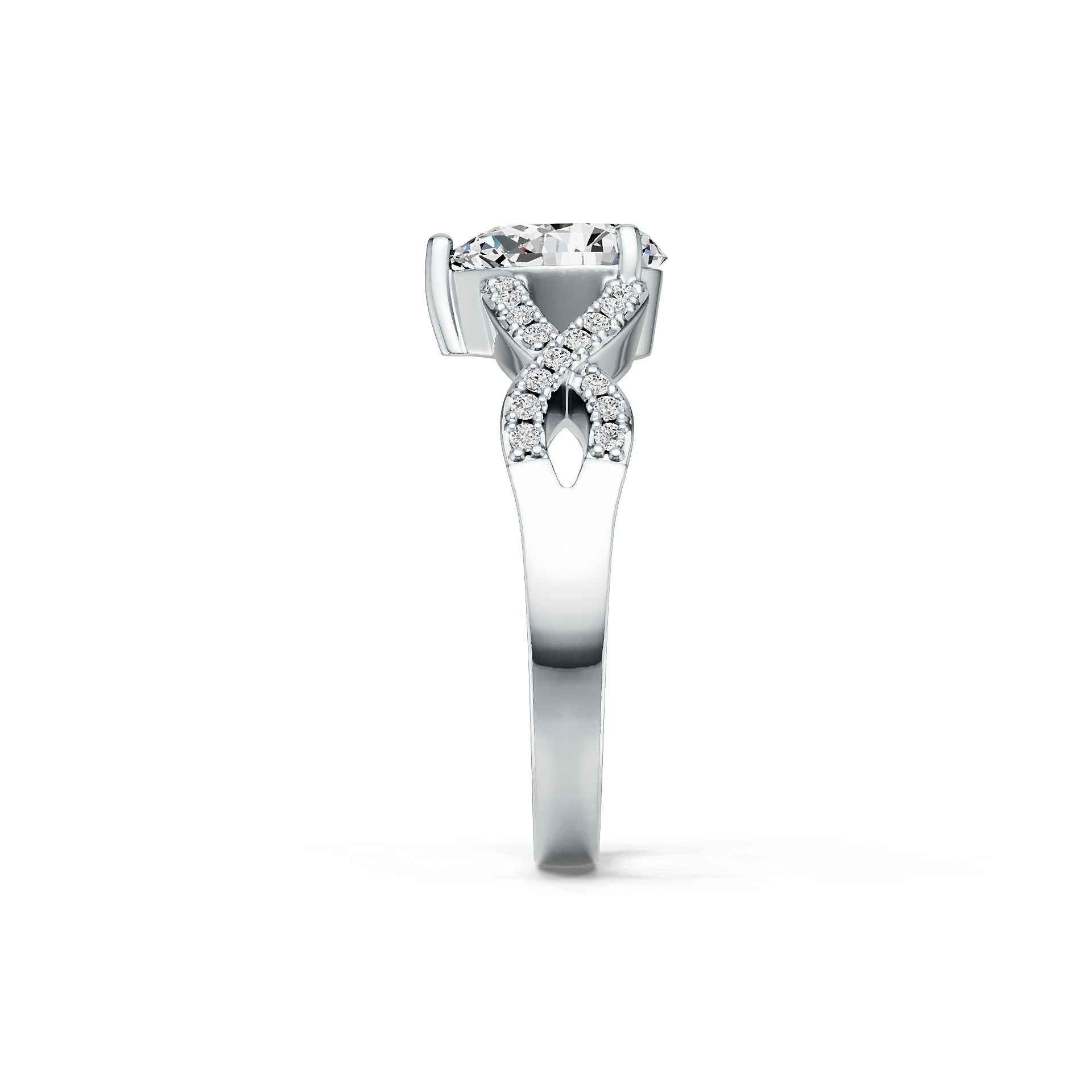 Platinum Semi Mount Ring Setting Pear PE 9X7mm Diamond Accent DHJ
