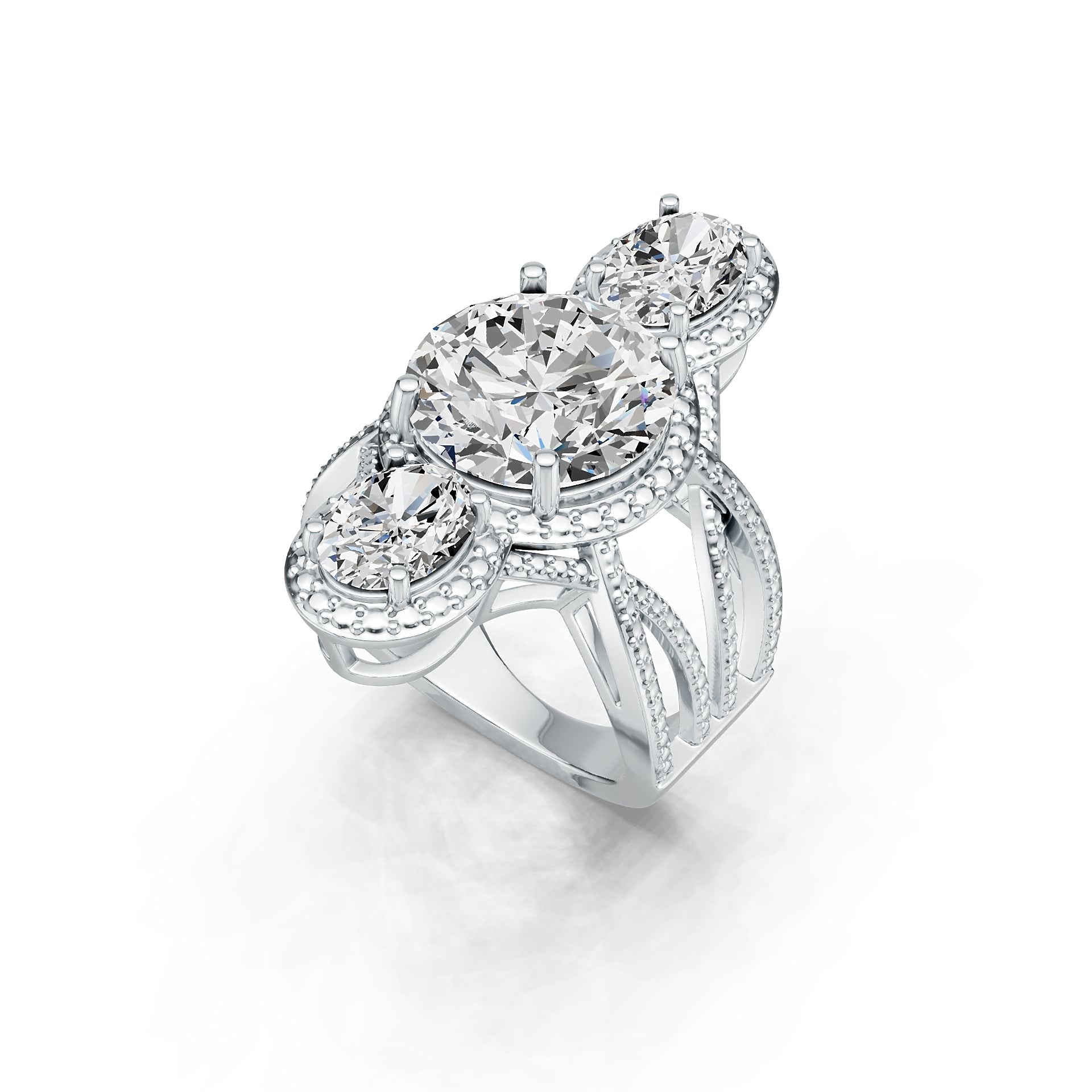 Sterling Silver Semi Mount Ring Setting Round RD 12x2mm DHJ