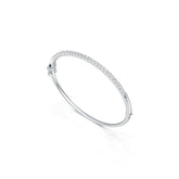 Sterling Silver Bangle Bracelet with White Topaz or Moissanite Syzjewelry