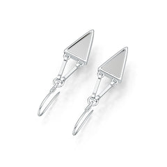 Sterling Silver Semi Mount Earrings Setting Trillion TR 12X8mm DHJ