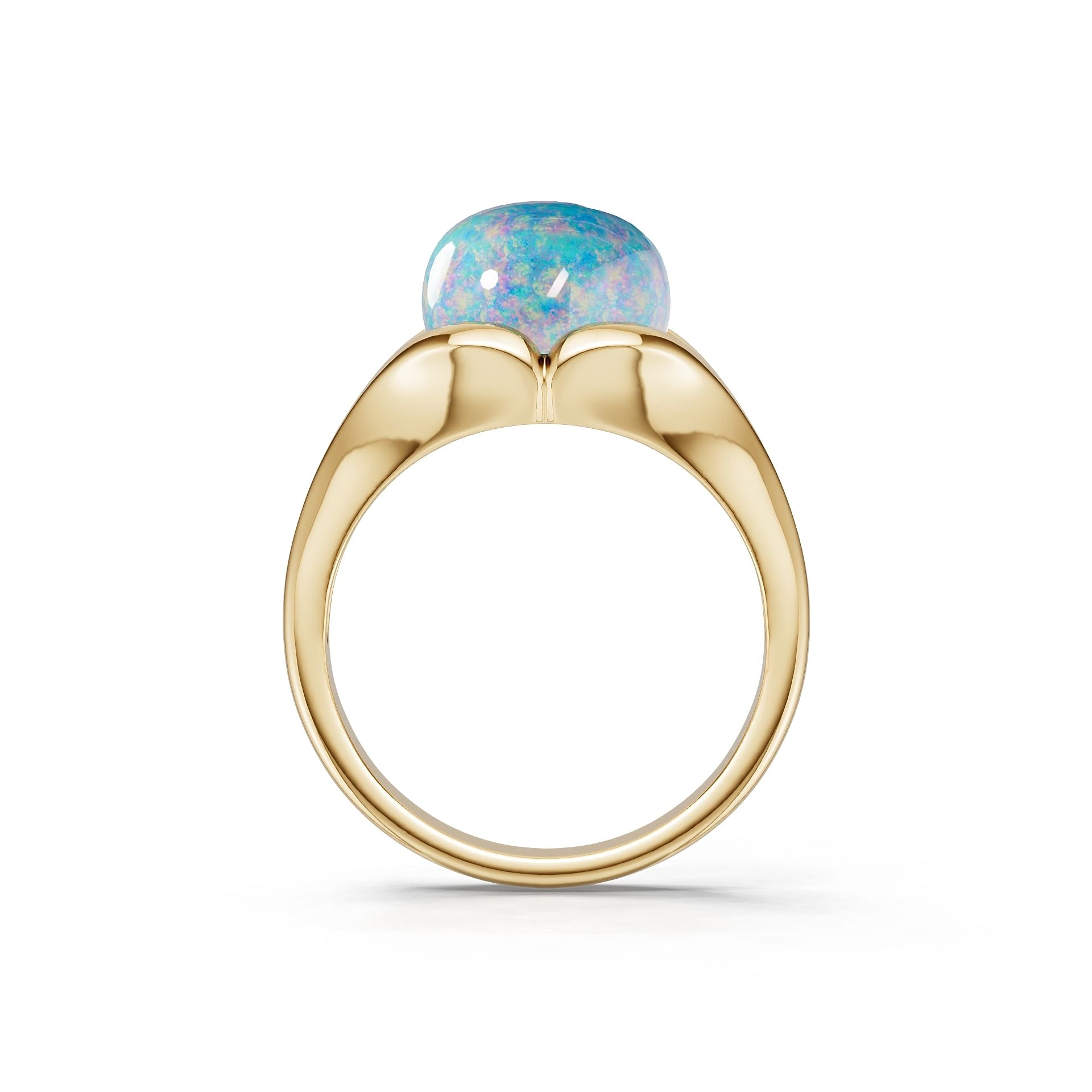 18K Gold Semi Mount Ring Setting Round Ro 10x10mm Syz Jewelry
