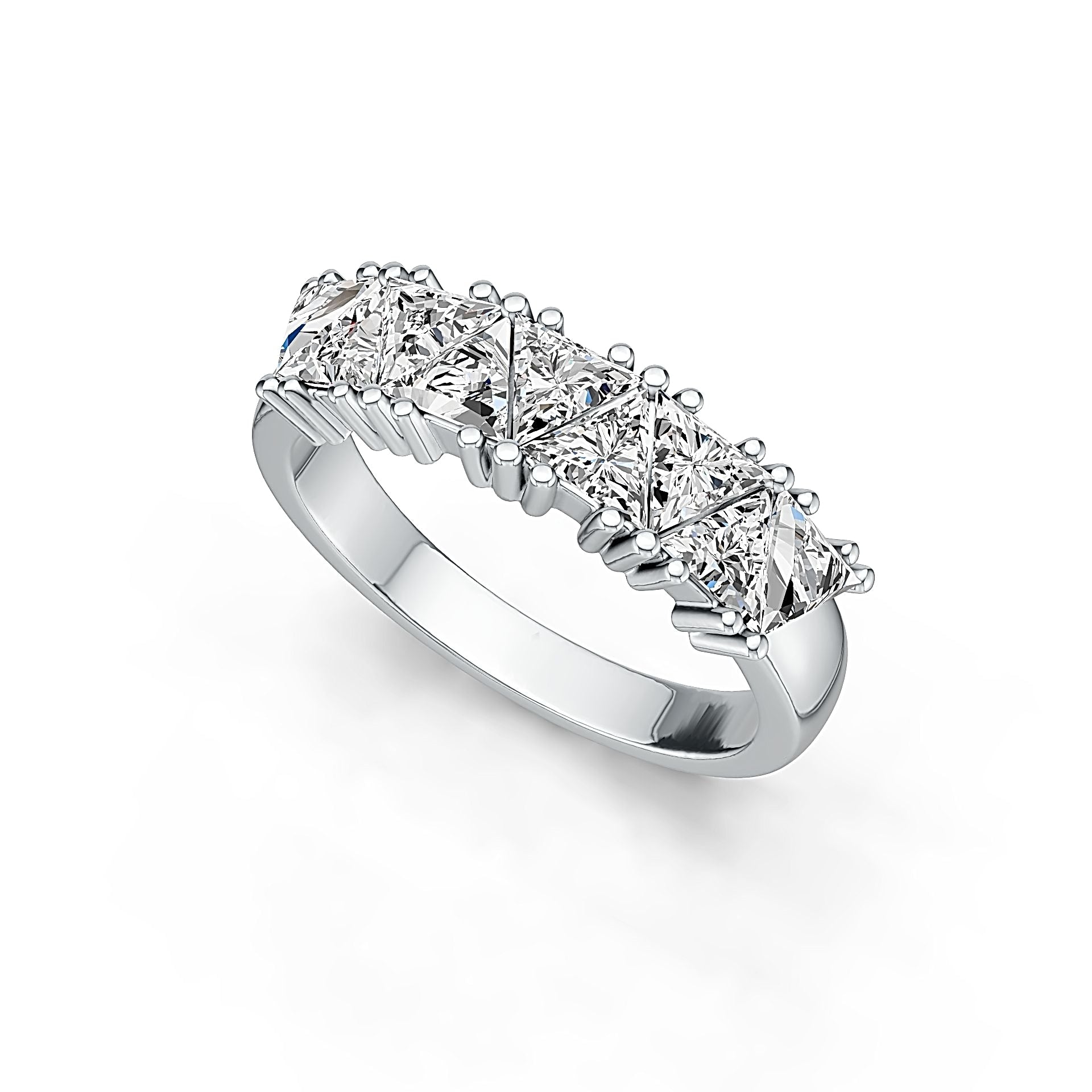 Sterling Silver Semi Mount Ring Setting Trillion TR 4X4mm DHJ